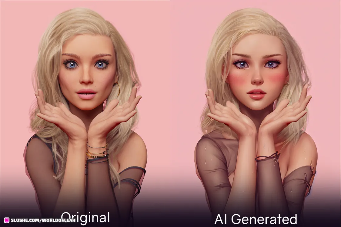 Annabelle Parker - 3D Render and AI Generated comparison