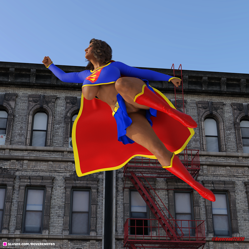Supergirl goes commando.