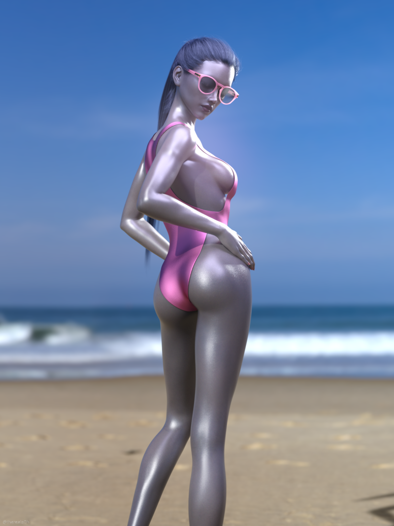 Widow on a Beach ... From Behind
