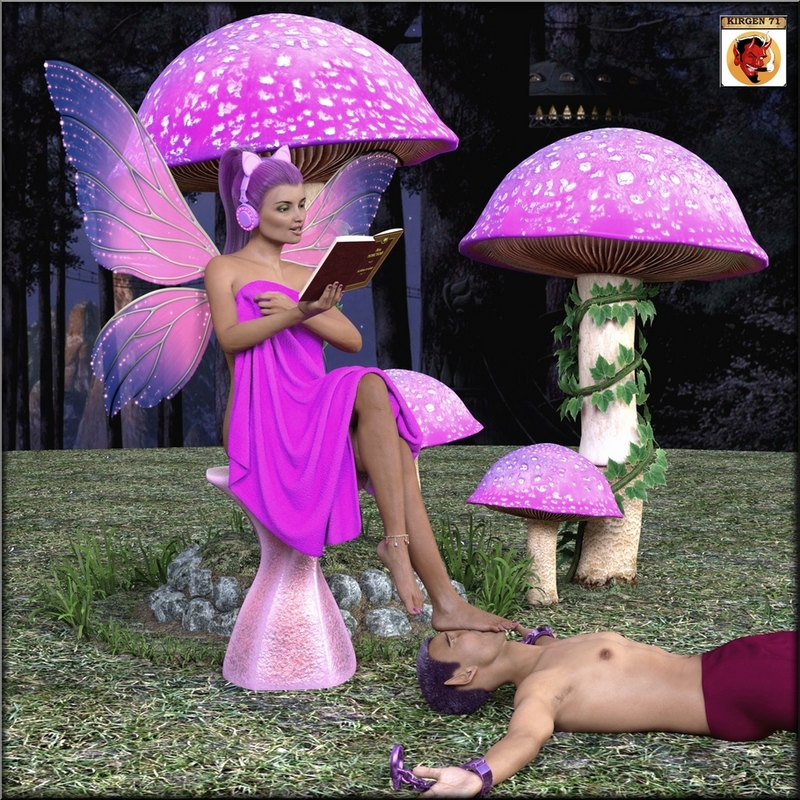 Pink fairy footstool