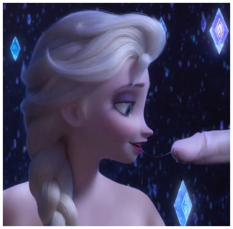 Elsa tries some cock sucking