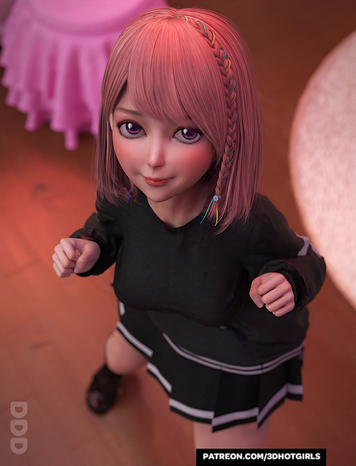 Mirai Debut With Her Cute Pink Hair