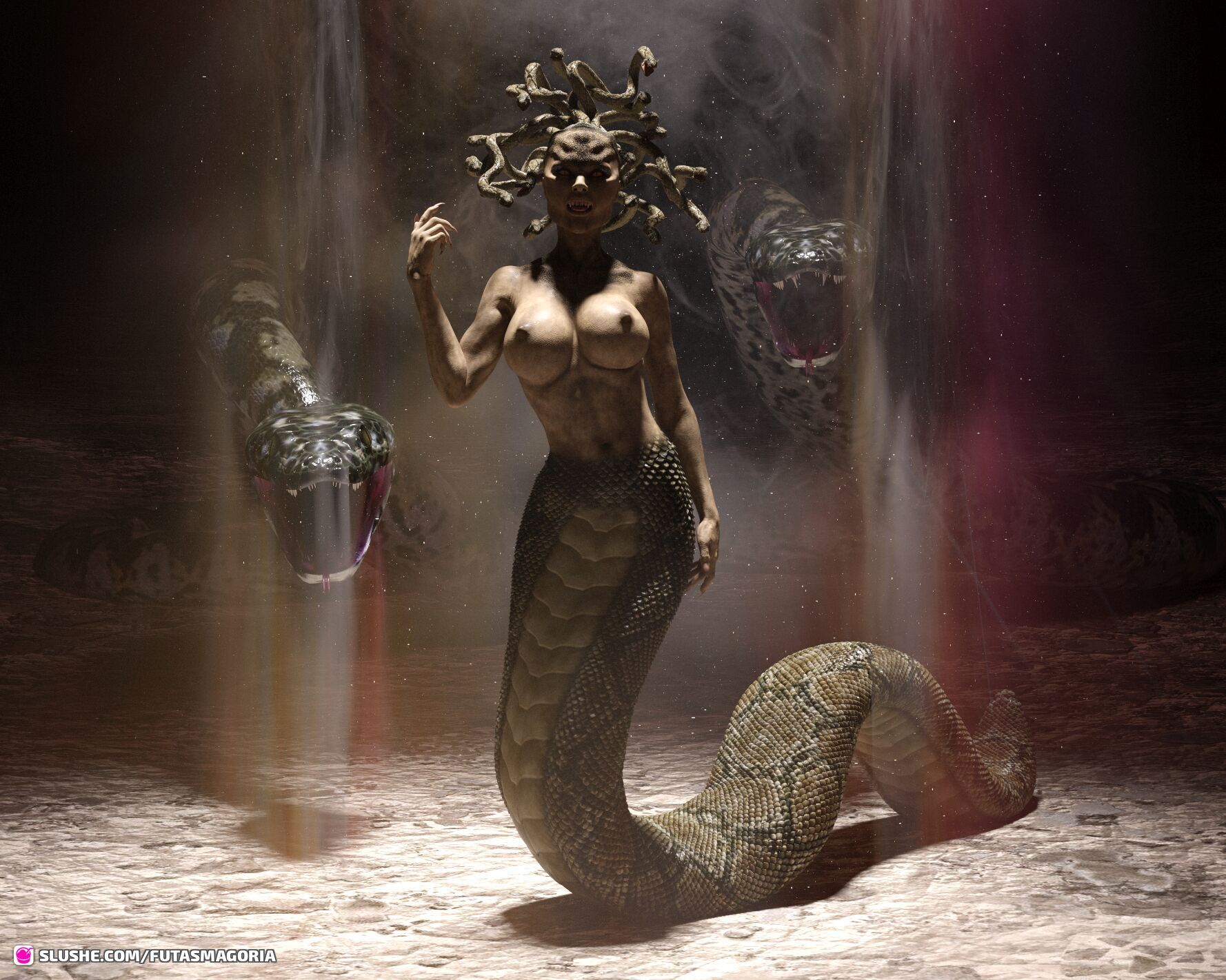 Slushe - Galleries - Queen of snakes: no chance to hide (Guarded Angel  concept art)