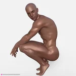 Male nude pose one b