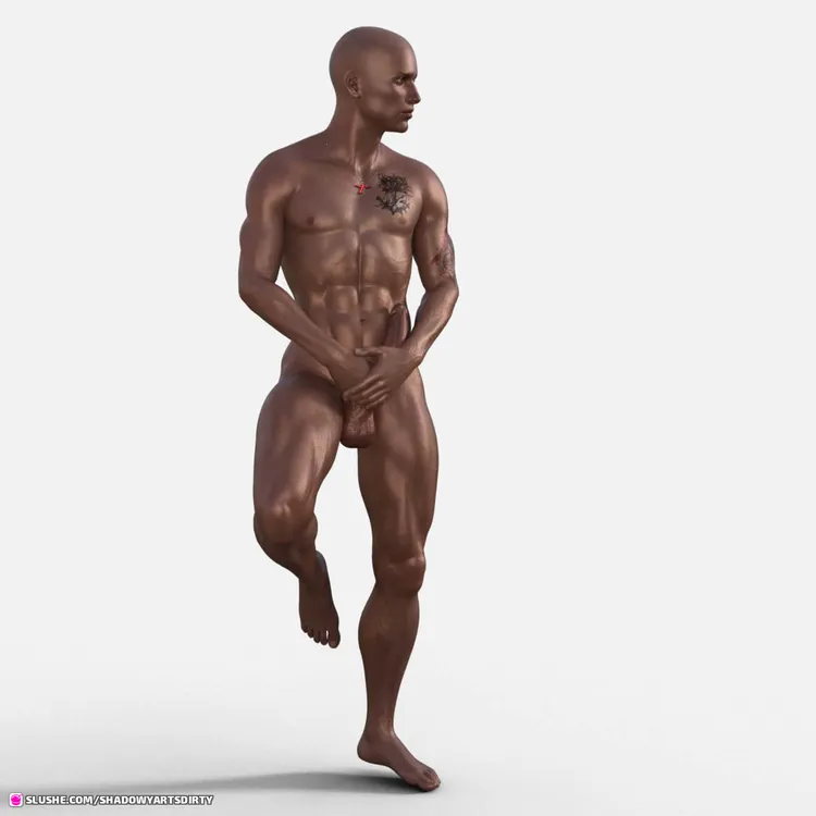 MALE NUDE POSE FOUR D FOR GEN 8 MALE