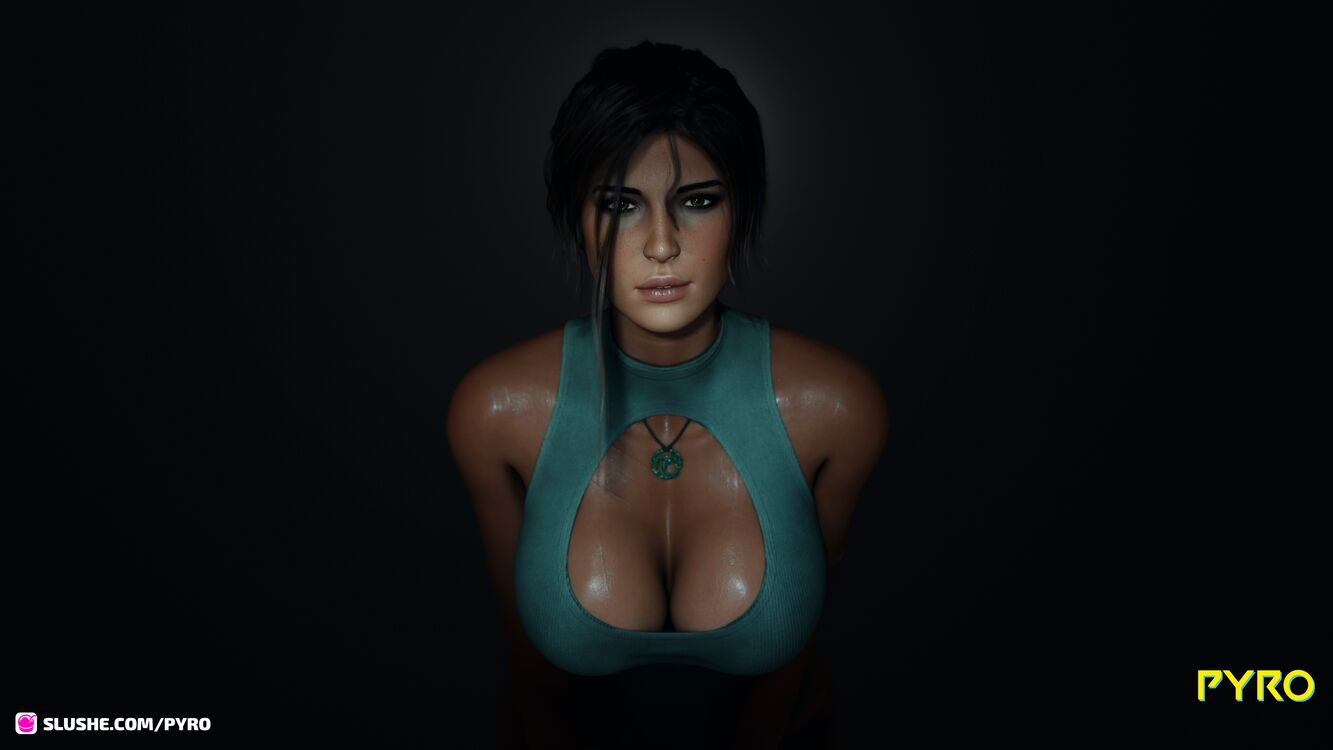 Lara puts her breasts to good use.