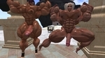 Two huge muscled dickgirls