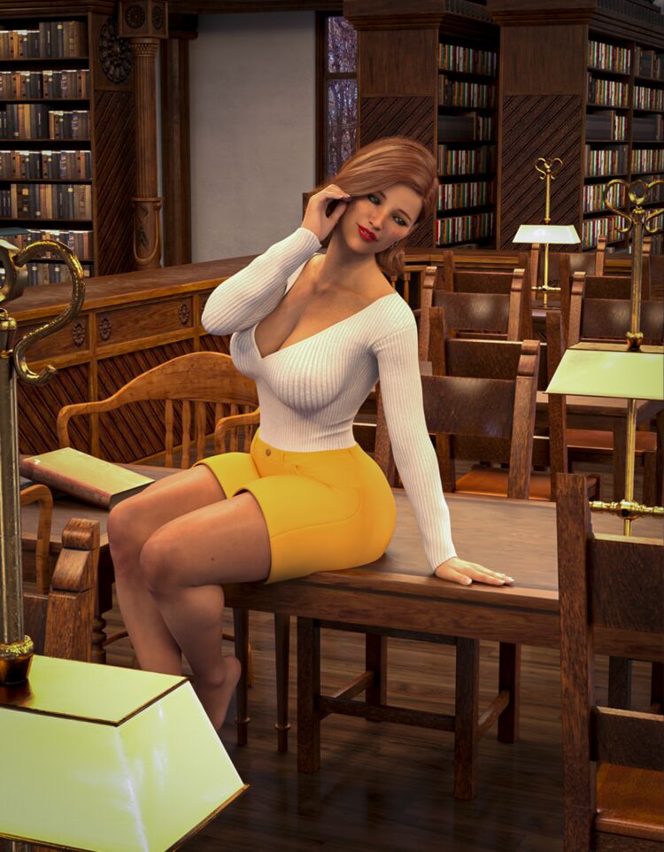 Scarlet at The Library