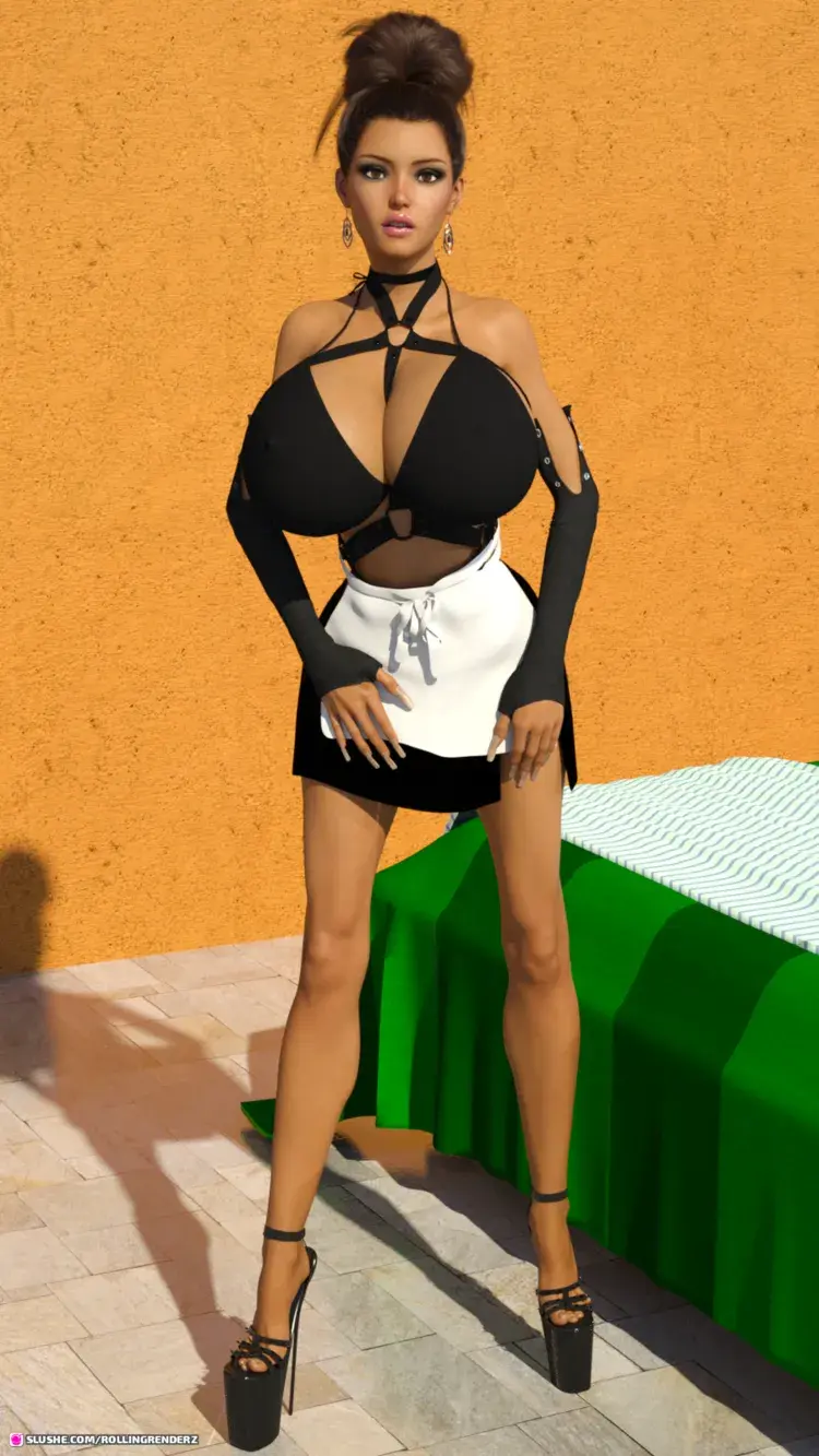 Hot latina maid at the resort