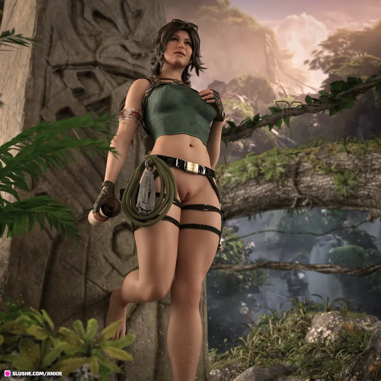 Lara Croft, shadow of the Milk raider!