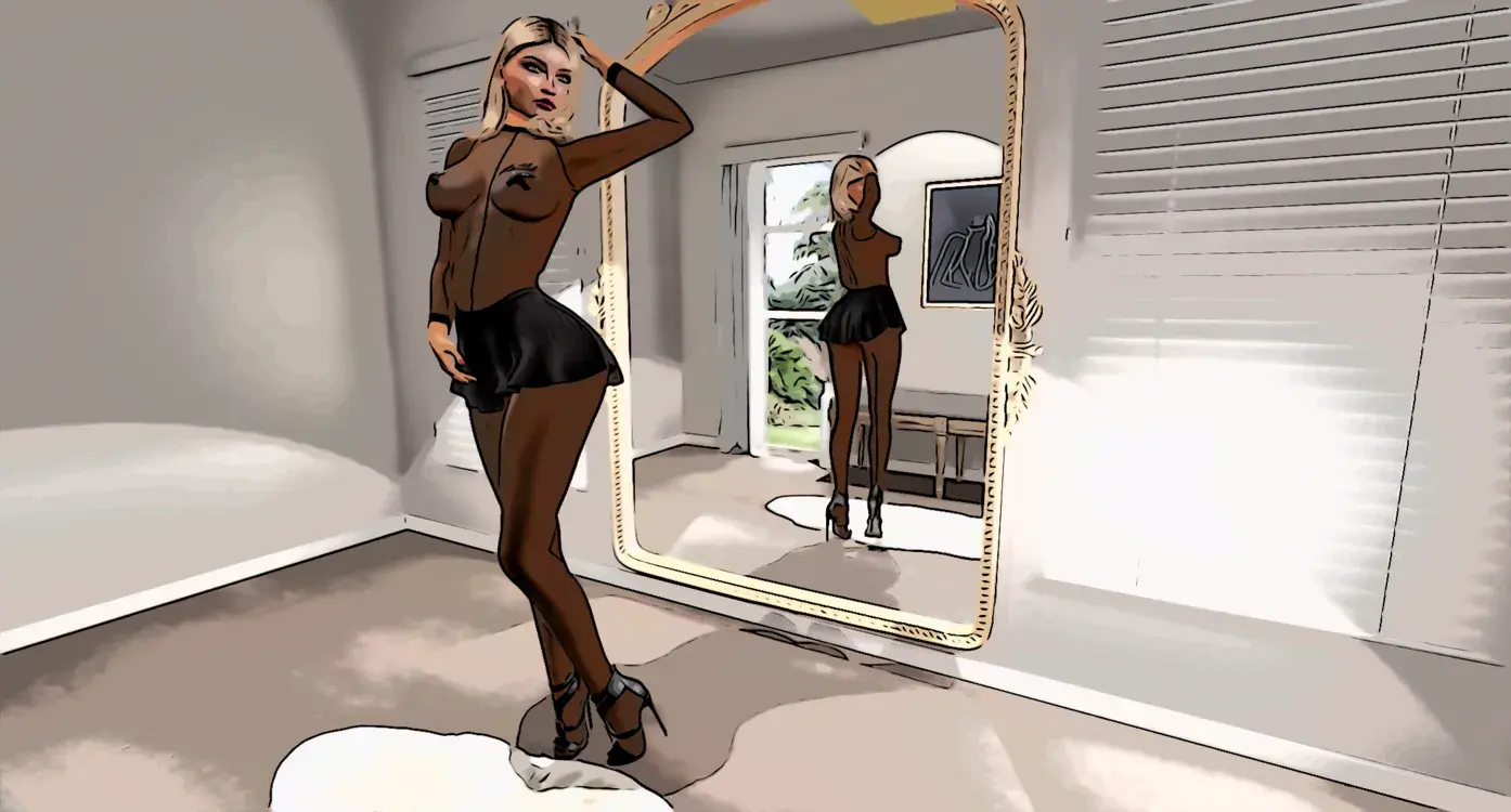 Nylonsuite and the mirror