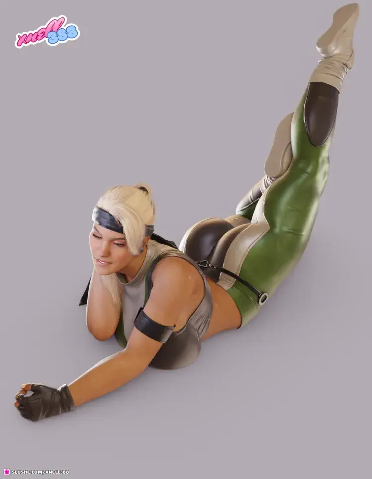 Sonya stretching and relaxing