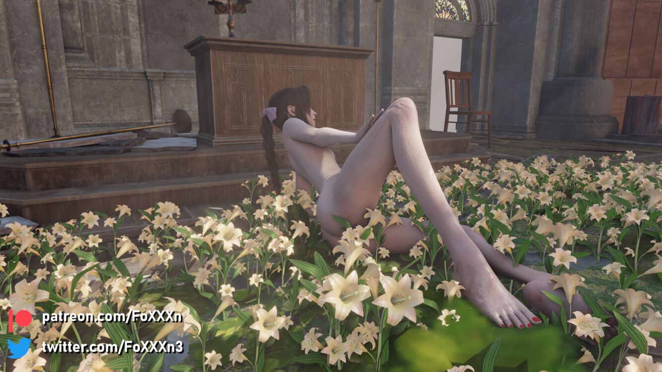 Aerith flower bed posing