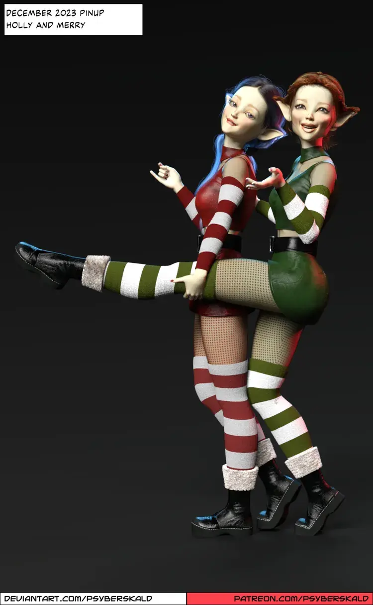 December 2023 Pinup - Holly and Merry