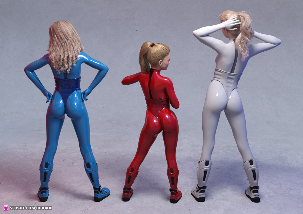 Dee with Elle and Chloe in Bodysuits.