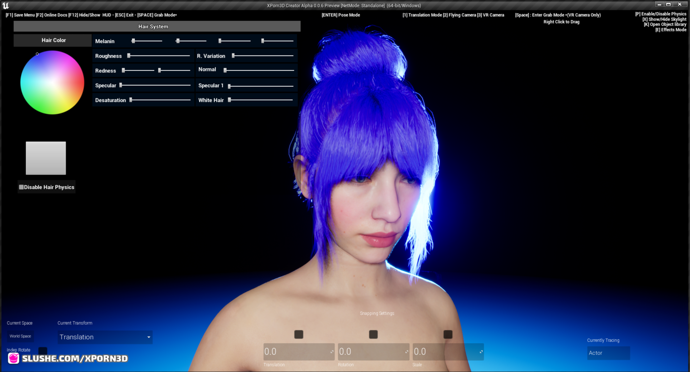 XPorn3D Creator Hair System WIP
