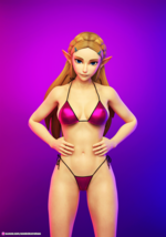 Zelda Bikini Pin-Up