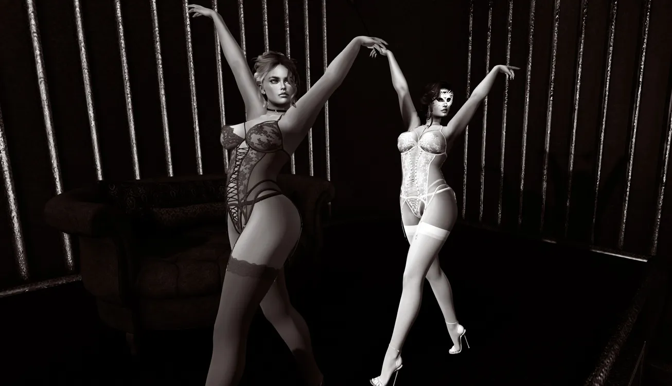 Sarah & Kim slow stripdance