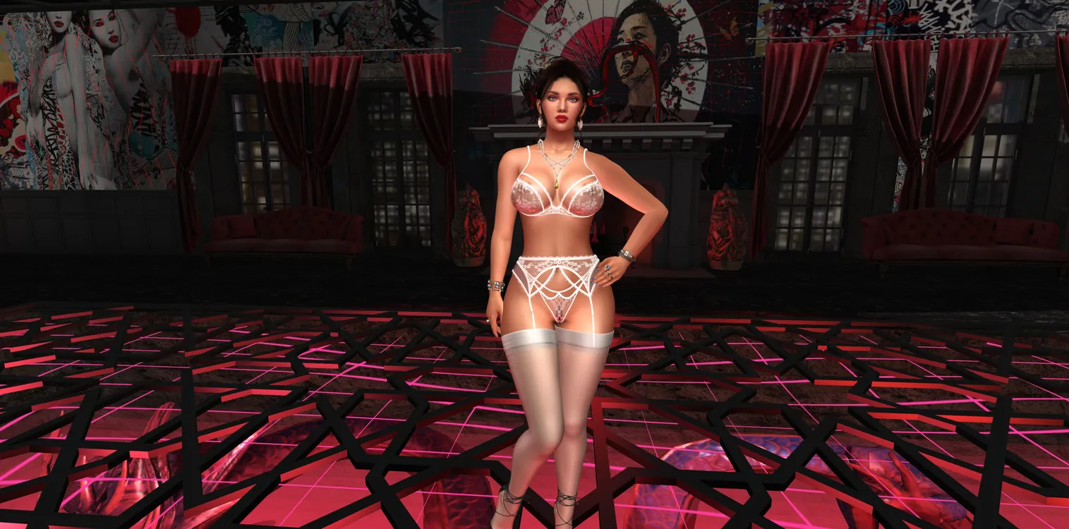 Nikki in lingerie, stripping at the Spirit Club