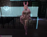 Pink bunny having some me time