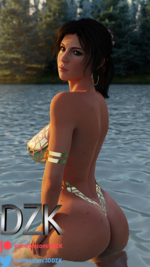 Lara enjoying the river