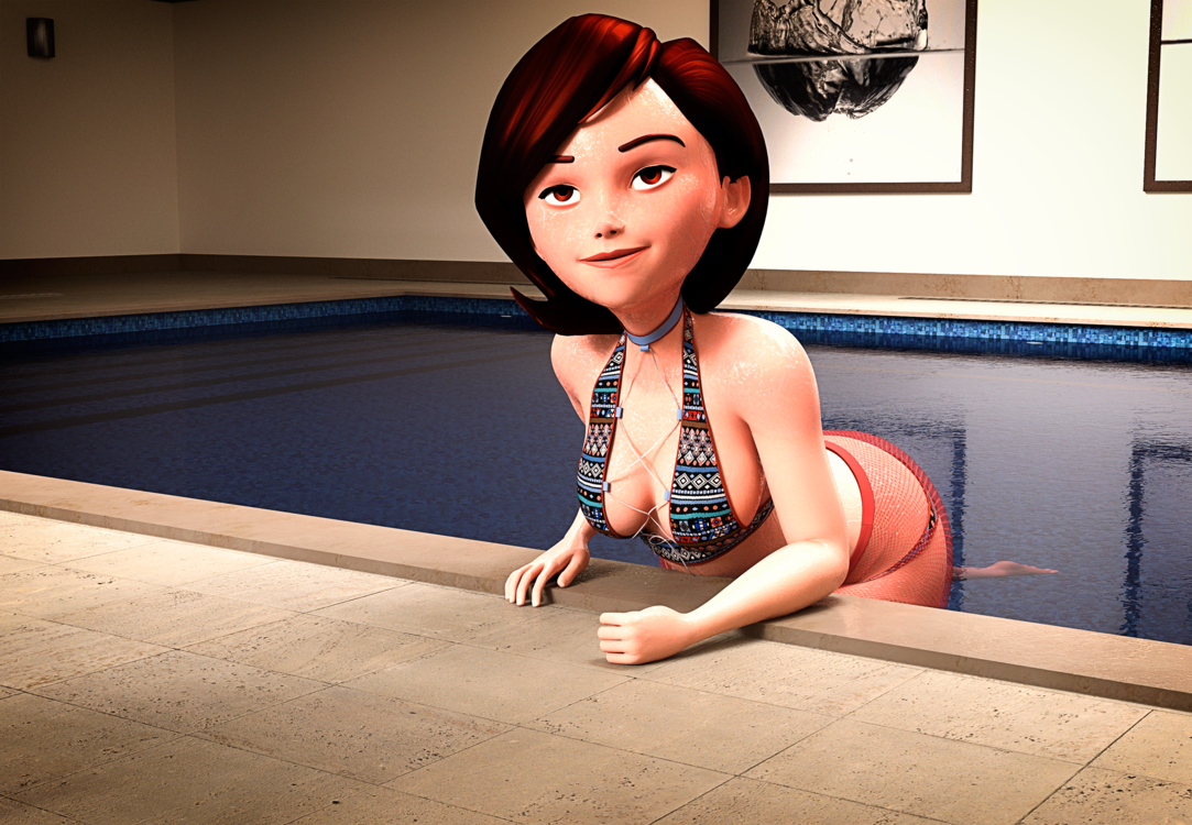 Helen Parr Alone Time In Pool