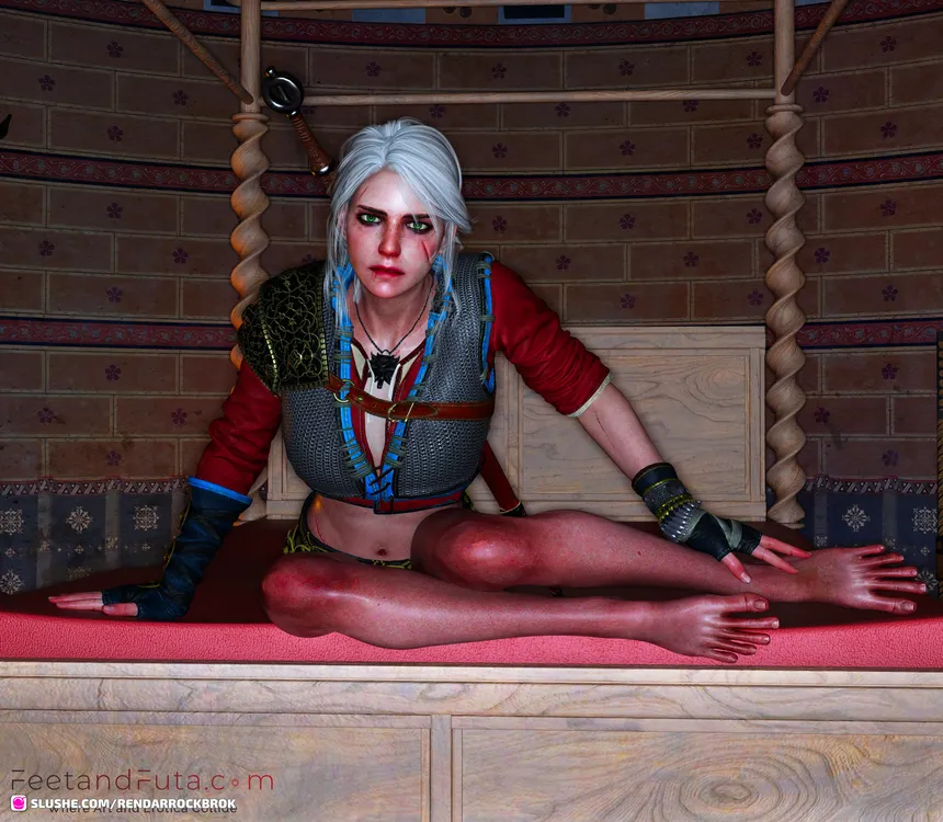 The Witcher 3's Ciri in Bedroom Pinup Scene. 