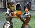 Lae'zel and Shadowheart celebrate Halloween 