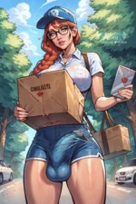 Cute delivery girl