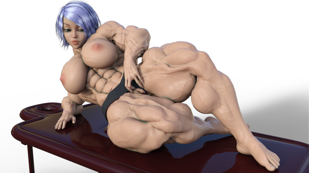Bodybuilder muscle girl topless