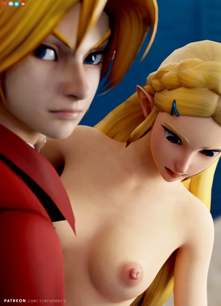 Zelda treats Link with her hand