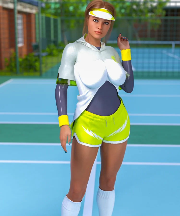 Ella is waiting for you on the tennis court.