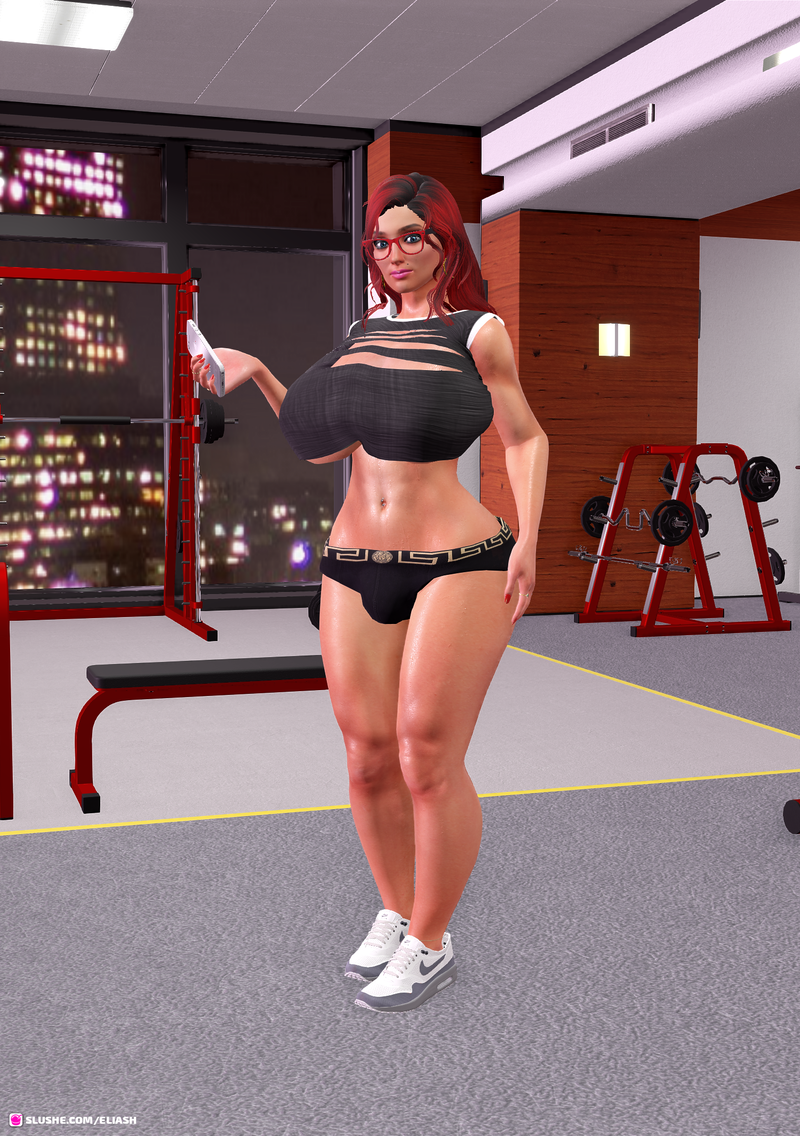 Redhead in gym #1