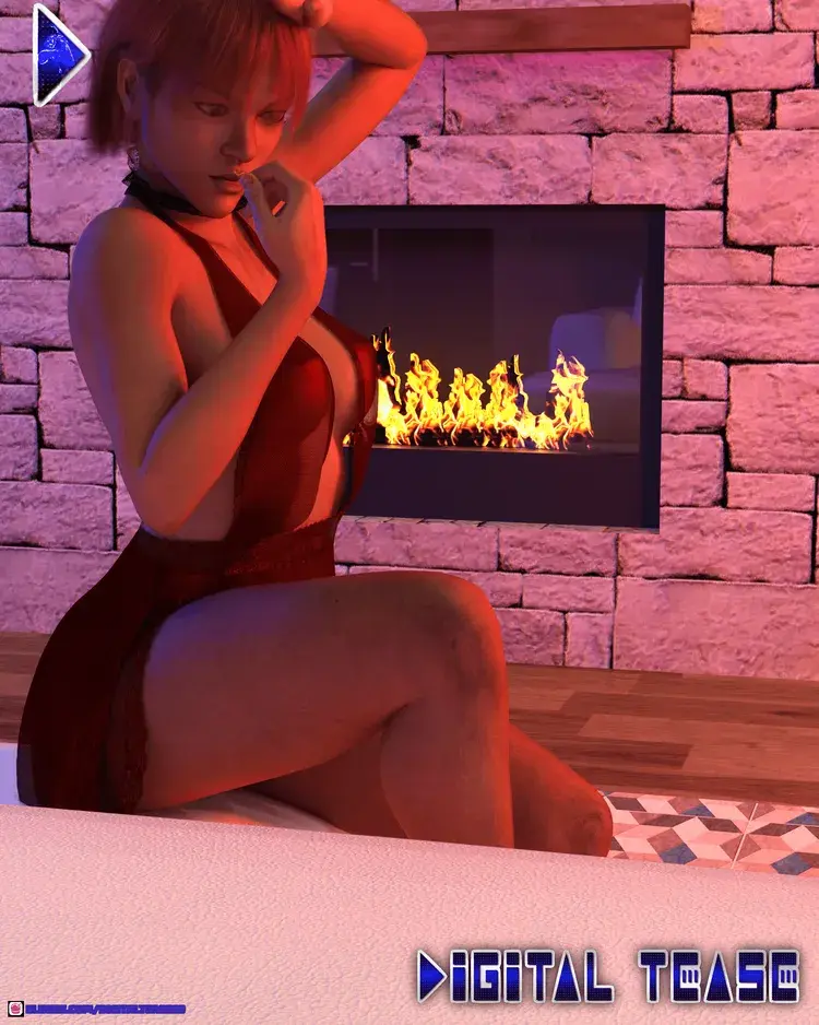 Ashley and the fireplace