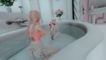 Bathing with the daughter