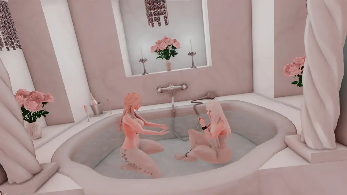 Bathing with the daughter