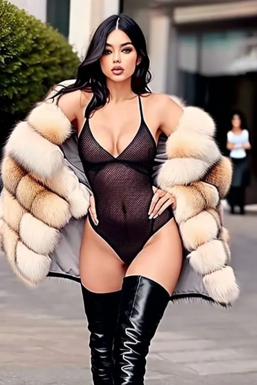 Fur Coat and Lingerie Babes
