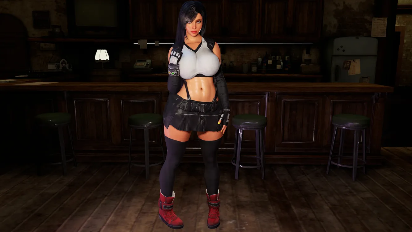 Sexy Big Tits Tifa Posing