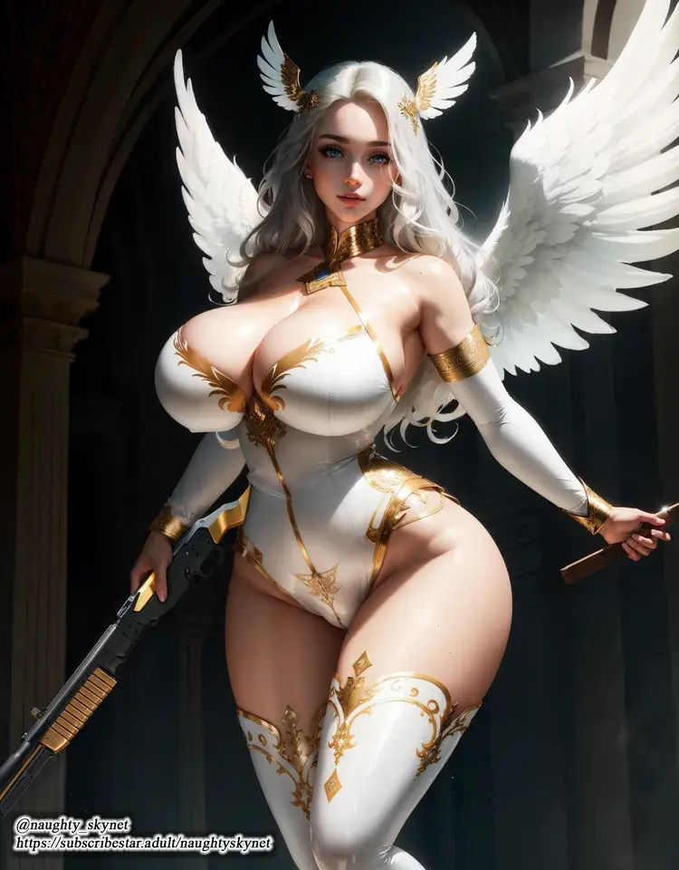 Angel in Latex with Shotgun