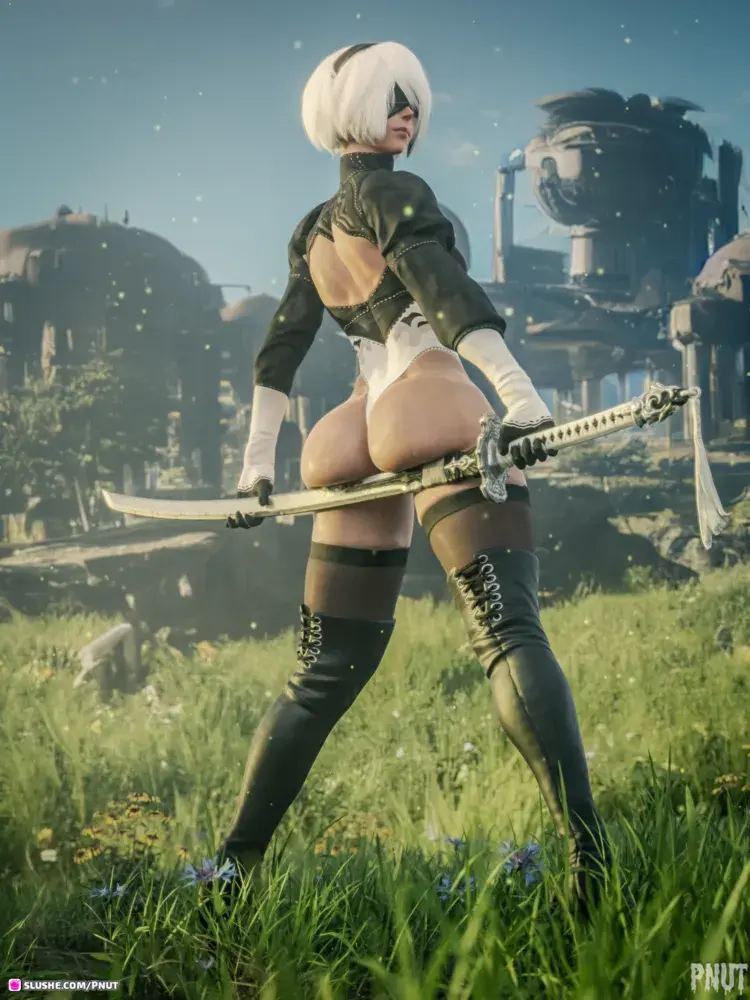 2b showing off her assets 