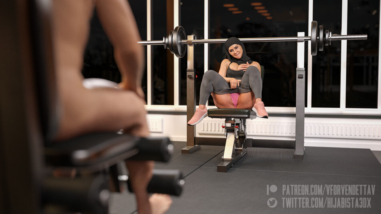 Hijabi Yasmin in the gym